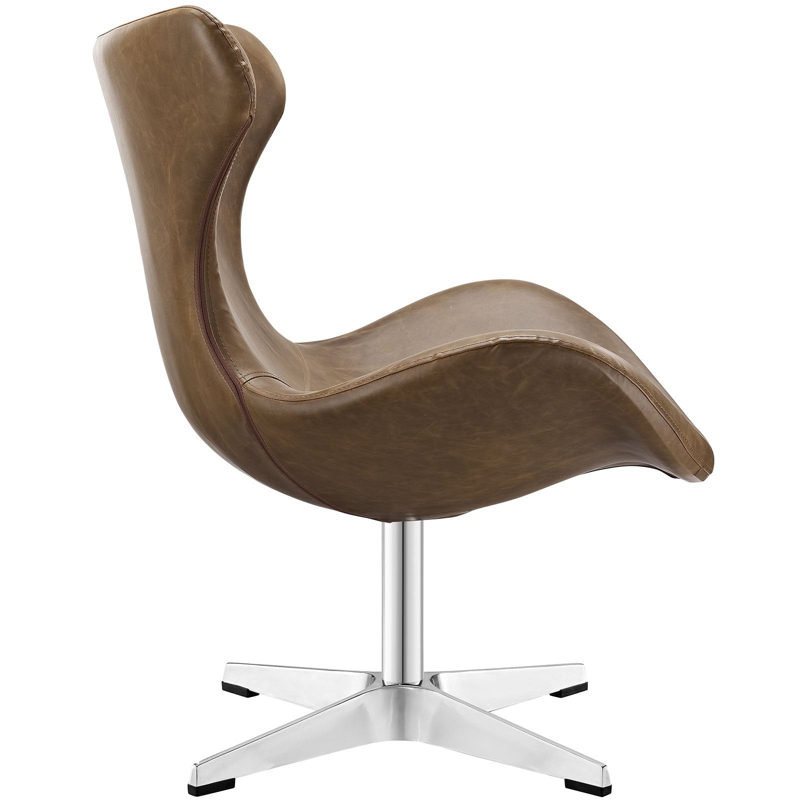 home office desk chairs | CasaFoyer Helm Lounge Chair | Commanding Presence | Organic Design | Spacious & Comfortable | High-Quality Faux Leather | Polished Aluminum Base | Perfect for Living Room, Lounge, Meeting, or Reception Area | casafoyer.myshopify.com
