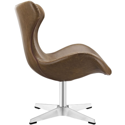 home office desk chairs | CasaFoyer Helm Lounge Chair | Commanding Presence | Organic Design | Spacious & Comfortable | High-Quality Faux Leather | Polished Aluminum Base | Perfect for Living Room, Lounge, Meeting, or Reception Area | casafoyer.myshopify.com