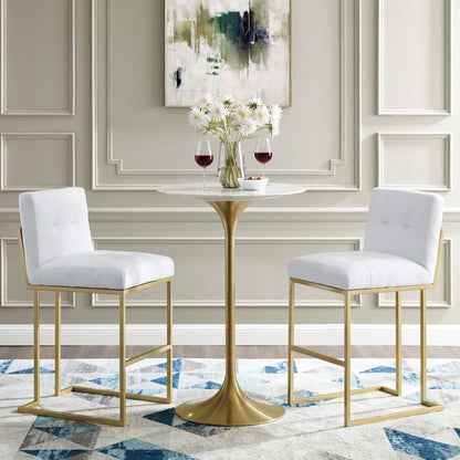 barstools | CasaFoyer Privy Bar Stool Set of 2 | Modern Elegance | Fabric Upholstery | Geometric Base | Footrest | No Assembly | 331 lbs Capacity | casafoyer.myshopify.com