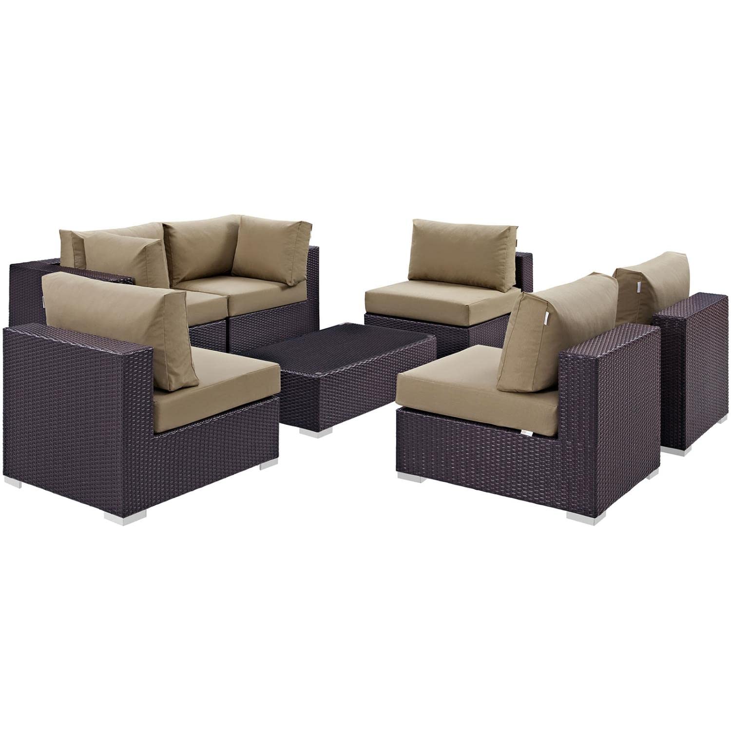 kitchen and dining room sets | CasaFoyer Convene Outdoor Sectional Set | Durable Rattan Weave | Weather-Resistant Cushions | 7-Piece Patio Furniture | casafoyer.myshopify.com