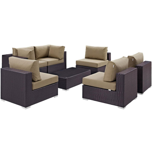 kitchen and dining room sets | CasaFoyer Convene Outdoor Sectional Set | Durable Rattan Weave | Weather-Resistant Cushions | 7-Piece Patio Furniture | casafoyer.myshopify.com