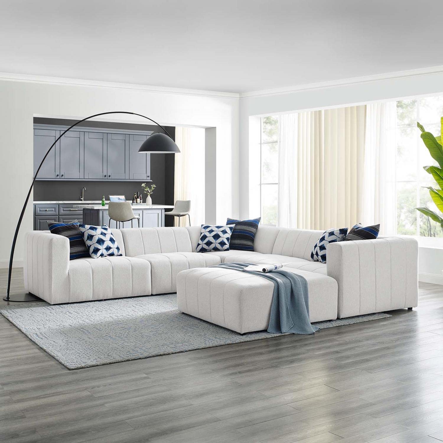sofas | CasaFoyer Bartlett Upholstered Fabric 6-Piece Sectional Sofa | Retro Modern Style | Dense Foam Padding | Solid Wood Frame | Modular Connectors | Non-Marking Foot Caps | casafoyer.myshopify.com