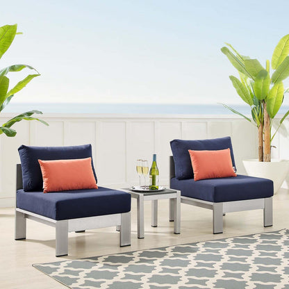kitchen and dining room sets | CasaFoyer Shore Aluminum 3 Piece Outdoor Patio Furniture Set | Sturdy Anodized Frames | Sunbrella Fabric Cushions | Perfect for Casual Gatherings | casafoyer.myshopify.com