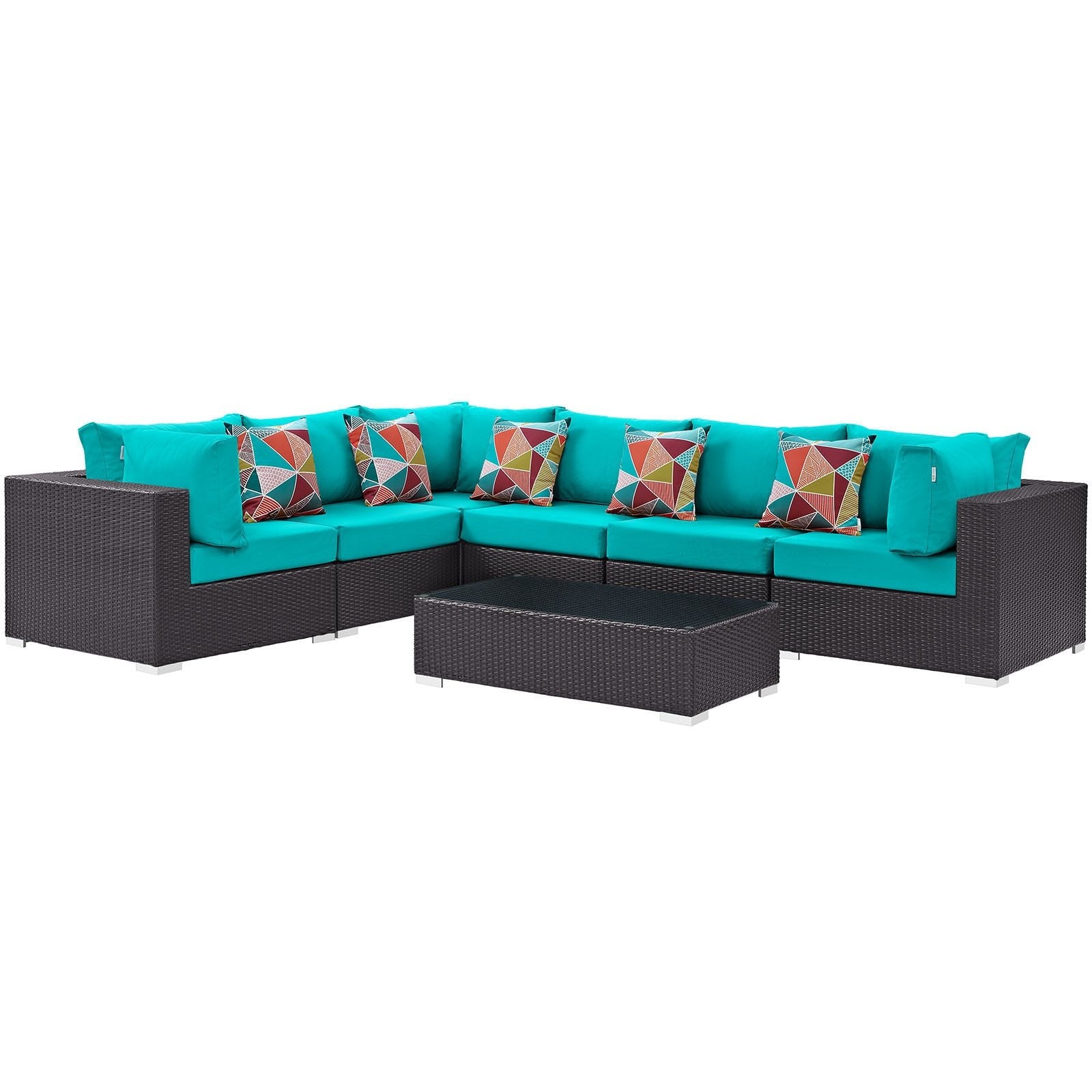 kitchen and dining room sets | CasaFoyer Convene Outdoor Sectional Set | Adjustable | Weather-Resistant | 7 Piece Patio Furniture | Pillows | Coffee Table | Armless & Corner Chairs | casafoyer.myshopify.com