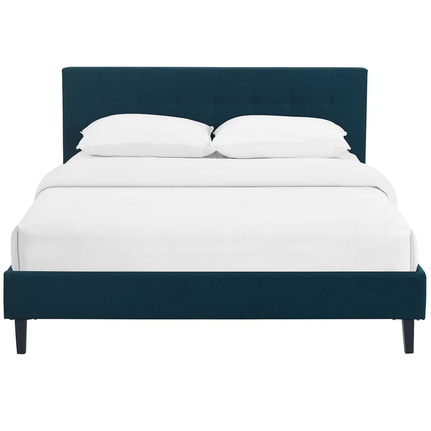 Bed | CasaFoyer Linnea Platform Bed | Elegant Upholstered Queen Bed with Tufted Headboard | Solid Wood Legs | Slatted Support System | Accommodates Memory Foam, Spring, Latex, and Hybrid Mattresses | Weight Capacity up to 1300 lbs | casafoyer.myshopify.com