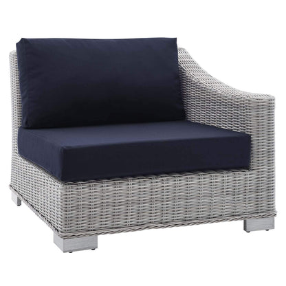 sofas | CasaFoyer Conway Outdoor Patio Sunbrella Wicker Rattan 5-Piece Sectional Sofa Furniture Set | Light Gray | UV-Resistant | Modular Design | Aluminum Frame | Water-Resistant Cushions | casafoyer.myshopify.com