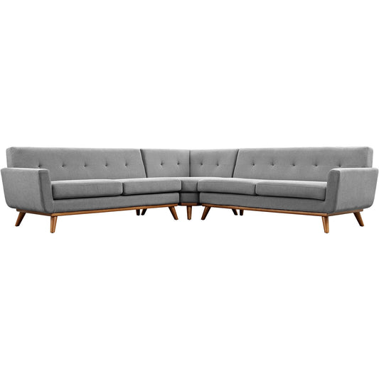 sofas | CasaFoyer Engage Living Room Set | Curved Design | Dual Cushions | Relaxation Space | Coffee & Brunch | Lively Conversations | Visually Appealing Buttons | Sturdy Rubberwood Legs | Includes Corner Sofa, Loveseats | casafoyer.myshopify.com