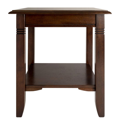 TABLE | Ergode  Wood Nolan End Table | Stylish & Durable | Cappuccino Finish | Convenient Storage | Tapered Legs | Beveled Edges | Solid Wood & Composite Materials | Easy Assembly | 20 W x 20 D x 21.97 H | casafoyer.myshopify.com