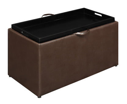 Ottoman | Designs4Comfort Sheridan Storage Bench | Reversible Tray | 2 Side Ottomans | Ample Storage & Seating | Hardwood Serving Trays | Convenient Cut-Out Handles | casafoyer.myshopify.com