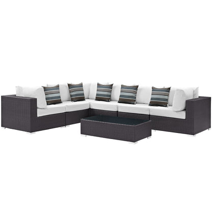 kitchen and dining room sets | CasaFoyer Convene Outdoor Sectional Set | Adjustable | Weather-Resistant | 7 Piece Patio Furniture | Pillows | Coffee Table | Armless & Corner Chairs | casafoyer.myshopify.com