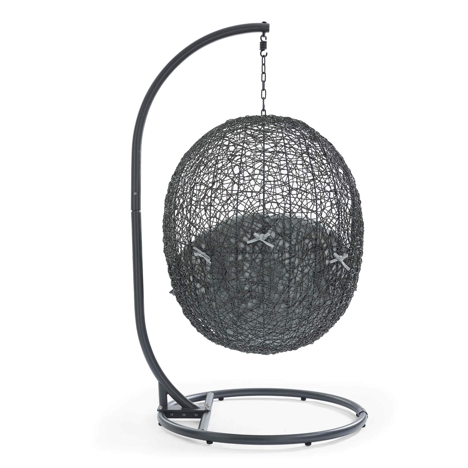 porch swings | Ergode Hide Outdoor Patio Swing Chair | Synthetic Rattan Weave | All-Weather Cushion | Powder-Coated Steel Frame | UV Resistant | Perfect for Patio, Backyard, Porch, Poolside | Indoor Lounge, Living, Bedroom | Includes Cloak Swing Chair | casafoyer.myshopify.com