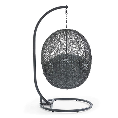 porch swings | Ergode Hide Outdoor Patio Swing Chair | Synthetic Rattan Weave | All-Weather Cushion | Powder-Coated Steel Frame | UV Resistant | Perfect for Patio, Backyard, Porch, Poolside | Indoor Lounge, Living, Bedroom | Includes Cloak Swing Chair | casafoyer.myshopify.com