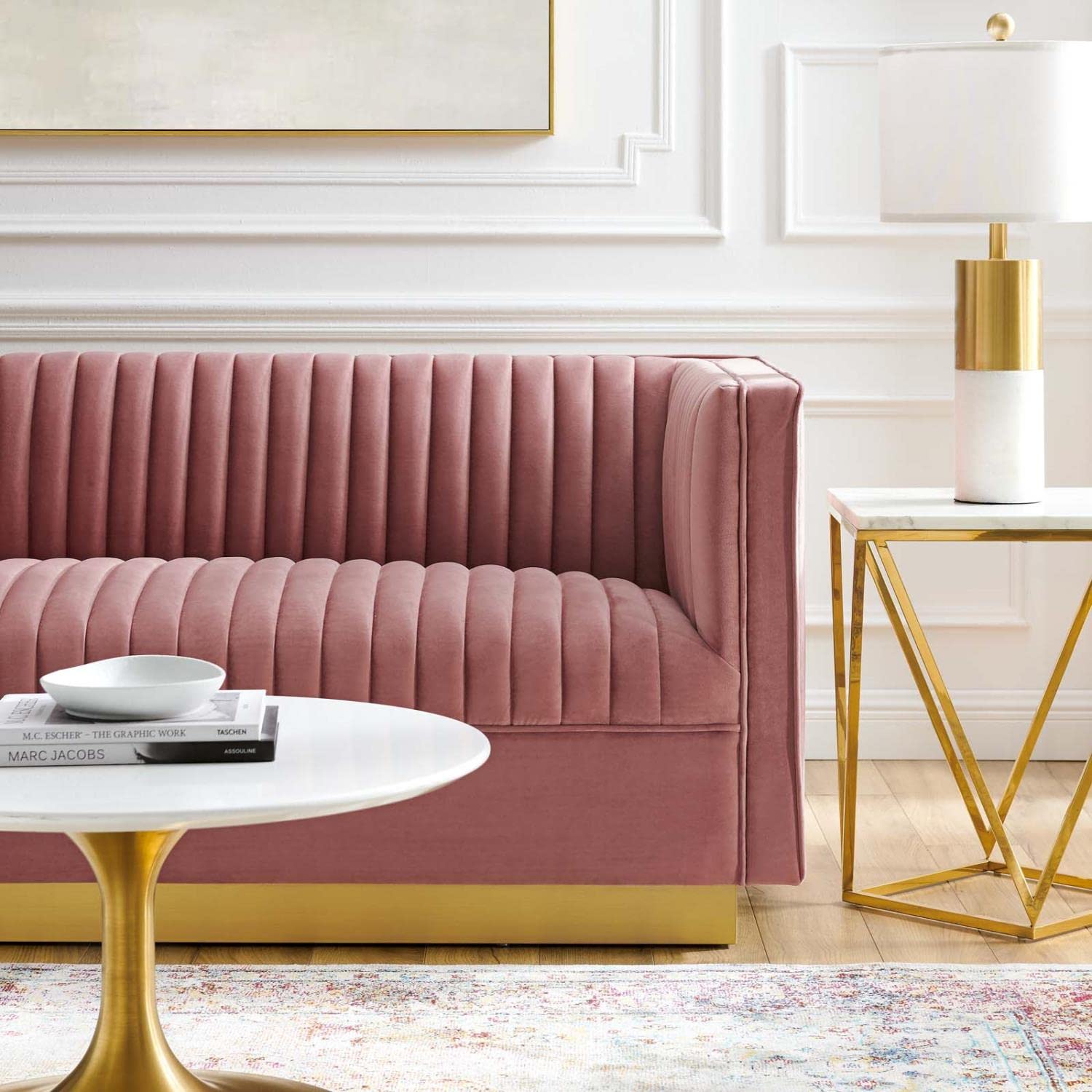 sofas | CasaFoyer Sanguine Performance Velvet Loveseat | Retro Modern Elegance | Stain-Resistant Upholstery | Ultimate Comfort & Support | Gold Stainless Steel Base | casafoyer.myshopify.com