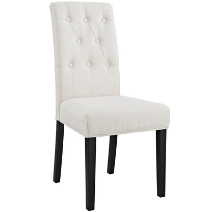 home office desk chairs | CasaFoyer Confer Dining Chair | Elegant Polyester Upholstery | Tufted Buttons | Sturdy Hardwood Legs | Beige | casafoyer.myshopify.com