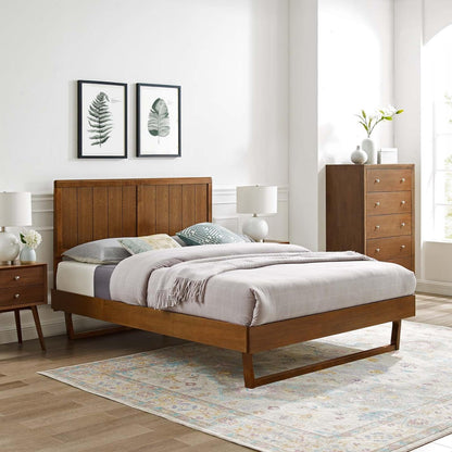 bed frames | CasaFoyer Alana Wood Queen Platform Bed | Mid-Century Design | Durable Wood Frame | No Box Spring Needed | Suitable for Various Mattress Types | casafoyer.myshopify.com