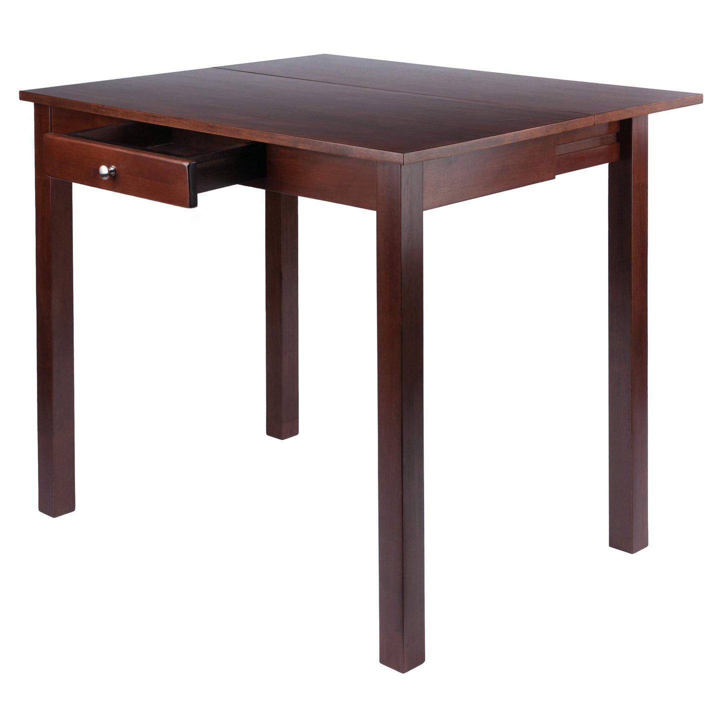 childrens table and chair sets | CasaFoyer  Wood Perrone High Table Set | Expandable Drop Leaf Table & 2 Stools | Walnut Finish | Space-Saving Design | Solid Wood Construction | casafoyer.myshopify.com