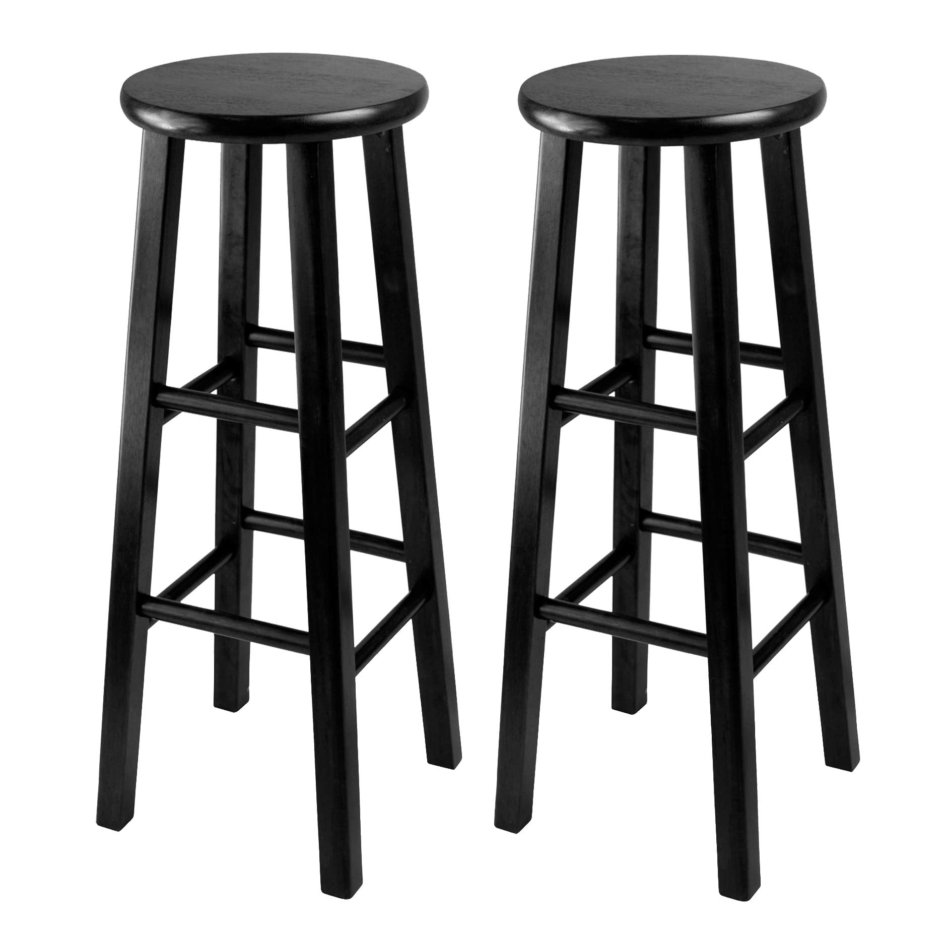 barstools | CasaFoyer  Wood Pacey Stools | Timeless Design | Solid Wood | Black Finish | 29.1 Height | 13.6 Width | 13.6 Depth | Pre-Assembled | 220 lbs Capacity | casafoyer.myshopify.com