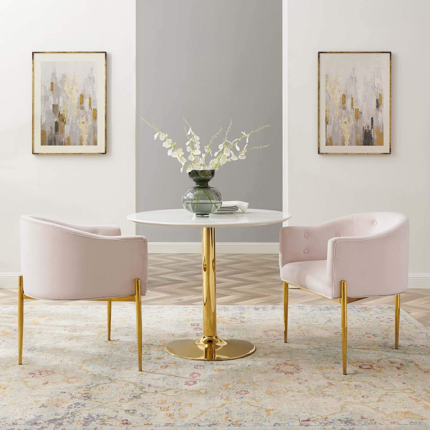sofa tables | Ergode Savour Tufted Performance Velvet Accent Armchairs - Set of 2 | Stain-Resistant Fabric | Comfortable Foam Padding | Elegant Gold Legs | 300 lbs Capacity | casafoyer.myshopify.com