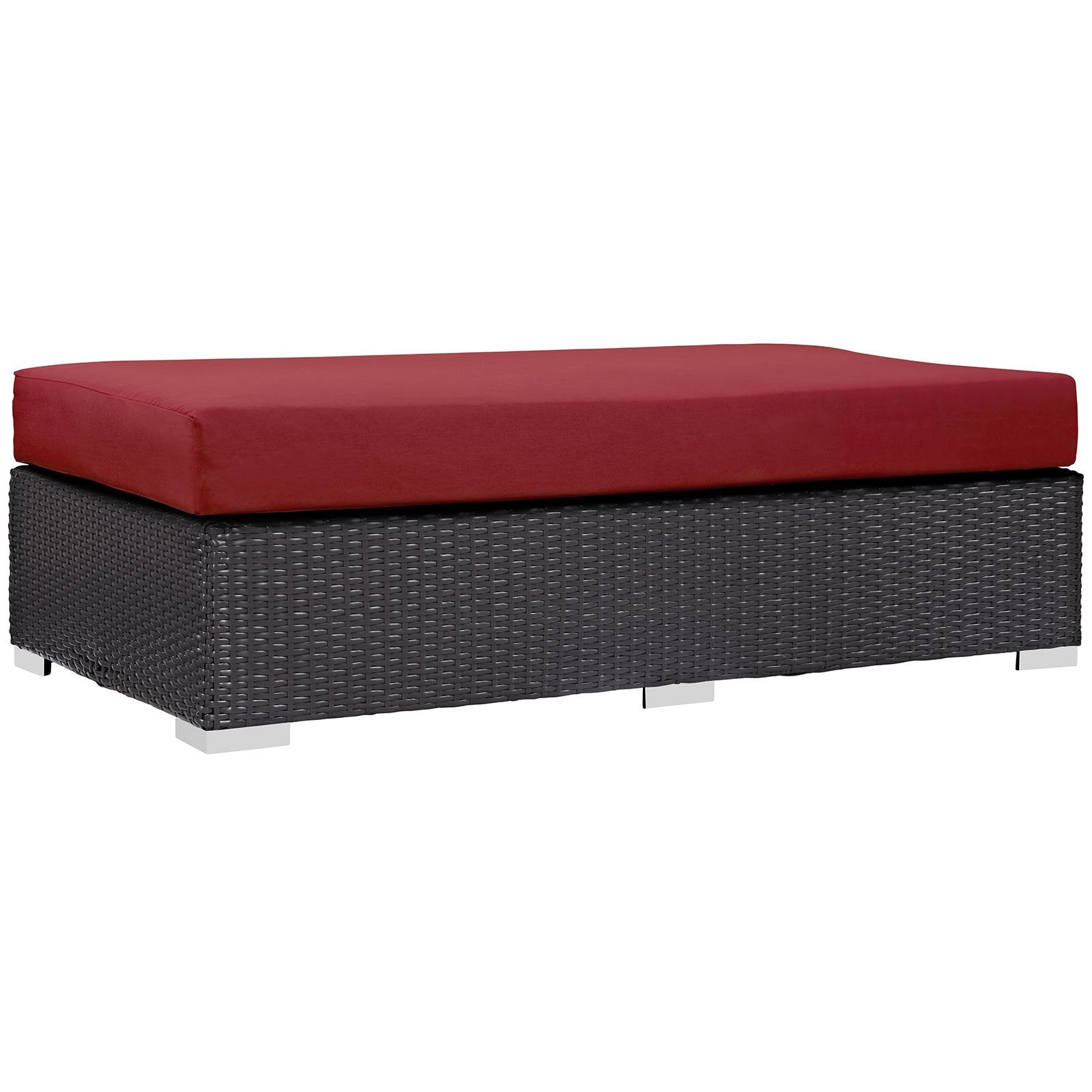 Ottoman | Convene Outdoor Sectional | Durable Rattan Ottoman | All-Weather Cushions | Patio, Backyard, Poolside Gathering | casafoyer.myshopify.com