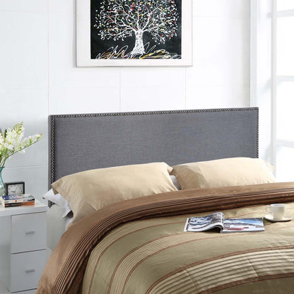 headboards | CasaFoyer  Region Linen Fabric Upholstered Queen Headboard | Spacious & Elegant Design | Particleboard & Solid Wood Construction | Stylish Nailhead Trim | casafoyer.myshopify.com
