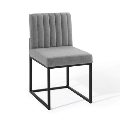 home office desk chairs | CasaFoyer Carriage Channel Tufted Upholstered Dining Chair Set of 2 | Black Sled Base | Polyester Fabric | Glamorous Design | 331 lbs Weight Capacity | casafoyer.myshopify.com
