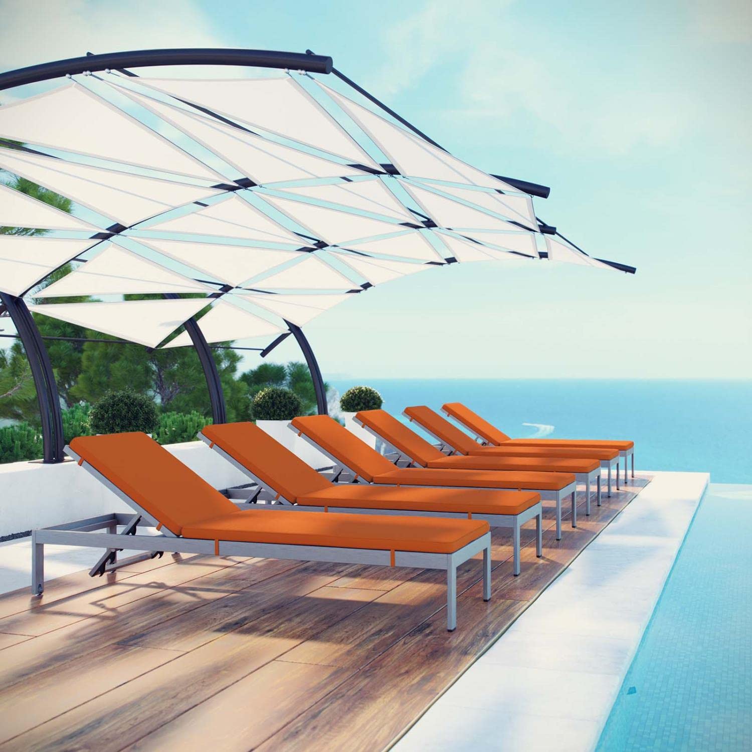 home office desk chairs | CasaFoyer Shore Outdoor Patio Chaise Lounge Chair Set | Sleek Design | Durable Aluminum Frame | Easy Assembly | Clear Wheels | Non-Marking Foot Caps | Set of 6 | casafoyer.myshopify.com