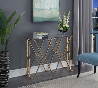 TABLE | Ergode Neptune Console Table | Modern Contemporary Style | Geometric Metal Frame | Tempered Glass Shelf | Ideal for Entryway or Living Room | Easy Assembly | Check out other Planet Consoles! | casafoyer.myshopify.com