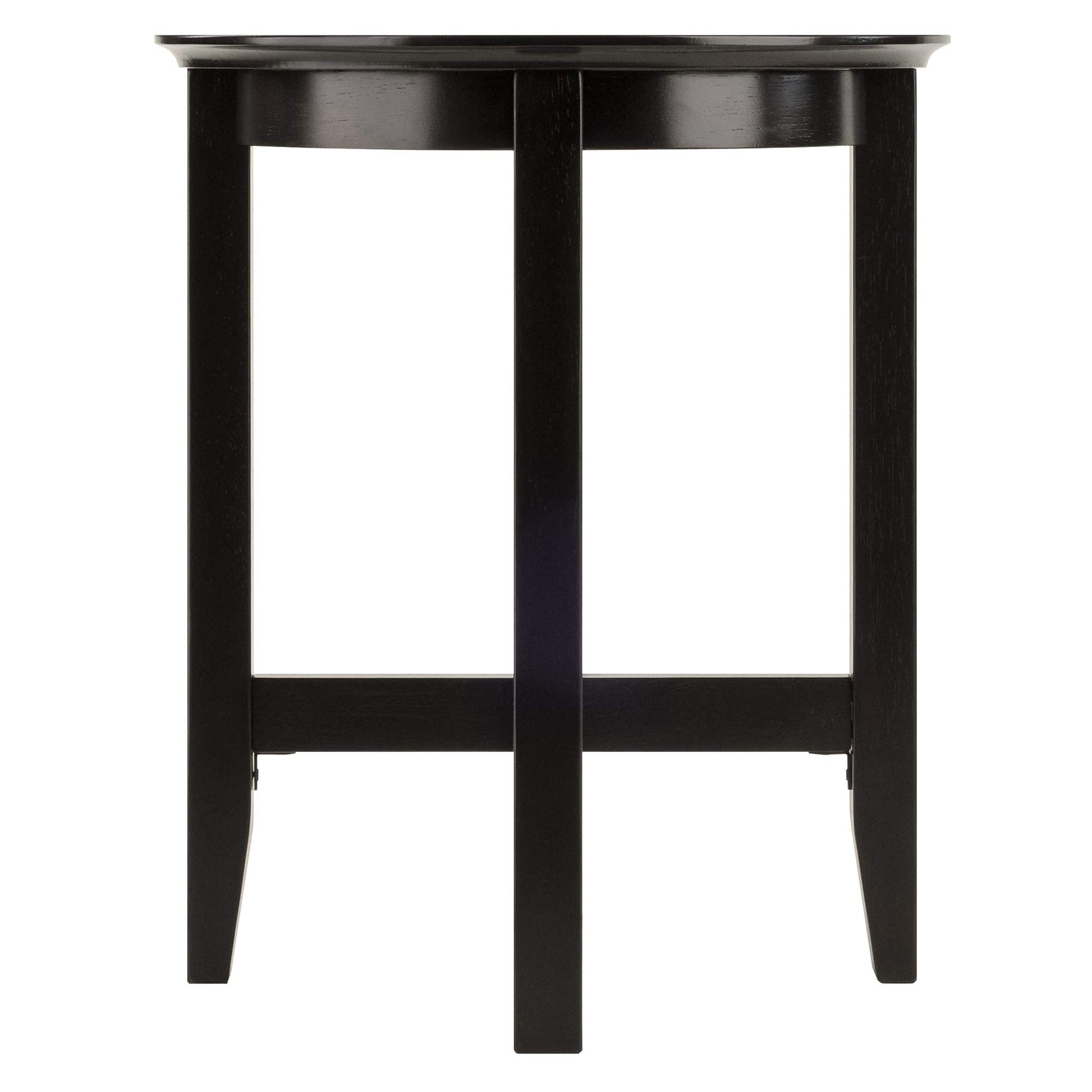 TABLE | Ergode  Wood Toby Round Accent Table | 18 Diameter | Espresso Finish | Solid Wood | Sleek Design | Shaker Style Legs | X Cross Stretcher | Versatile & Elegant | casafoyer.myshopify.com