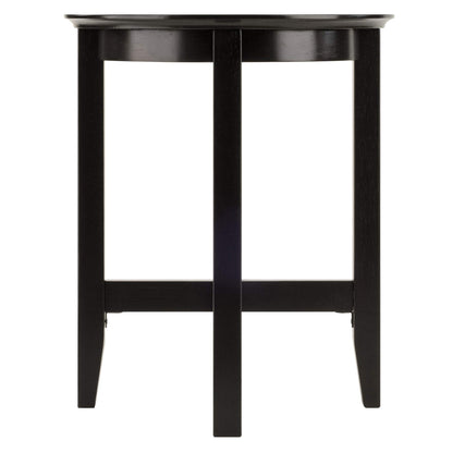 TABLE | Ergode  Wood Toby Round Accent Table | 18 Diameter | Espresso Finish | Solid Wood | Sleek Design | Shaker Style Legs | X Cross Stretcher | Versatile & Elegant | casafoyer.myshopify.com