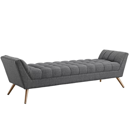 ottomans | Response Collection | Tufted Bench | Ultimate Comfort & Stylish Design | Gray Upholstered Fabric | Tapered Wood Legs | Non-Marking Foot Caps | Distinguished & Desirable | casafoyer.myshopify.com