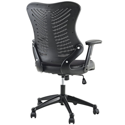 home office desk chairs | CasaFoyer Clutch Office Chair | Ultimate Comfort & Style | Form-Fitting Design | Plush Waterfall Seat | Ergonomic Mesh Back | Lumbar Support | Curved Seat | Ideal for Taller Individuals | Black Mesh Back & Leatherette Seat | casafoyer.myshopify.com