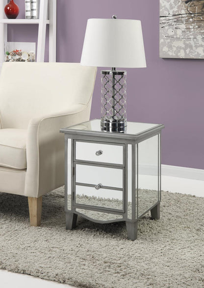 CABINET | Ergode Gold Coast Park Lane Mirrored End Table | Storage Cabinet | Glamorous Accent Furniture | Durable MDF Construction | Easy Assembly | Explore Gold Coast Collection | casafoyer.myshopify.com