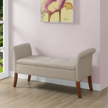Ottoman | Designs4Comfort Garbo Storage Bench | Cozy Ottoman with Ample Storage Space | Durable Poplar Wood & Plush Fabric Upholstery | Enhance Any Room Decor | casafoyer.myshopify.com
