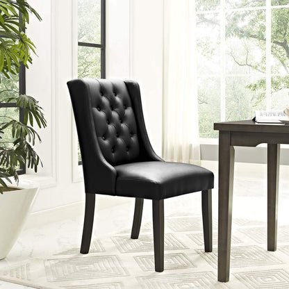 home office desk chairs | CasaFoyer Baronet Luxury Button Tufted Dining Chair | Elegant Vinyl Upholstery | Solid Wood Frame | Comfortable Seating | Non-Marking Foot Glides | casafoyer.myshopify.com