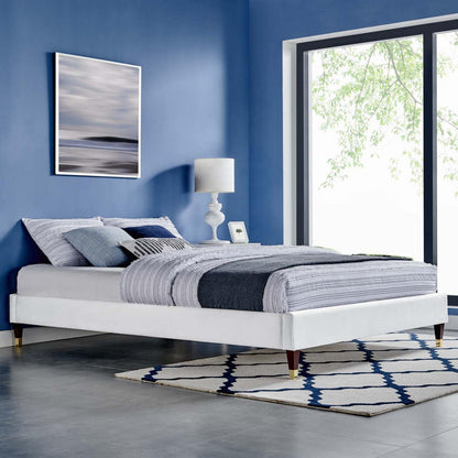 adjustable bed bases | CasaFoyer Harlow Performance Velvet Full Bed Frame | Wood Legs | Stain-Resistant Velvet | Supports Memory Foam, Innerspring, Latex, Hybrid Mattresses | 800 lbs Capacity | Assembly Required | Mattress not included | casafoyer.myshopify.com