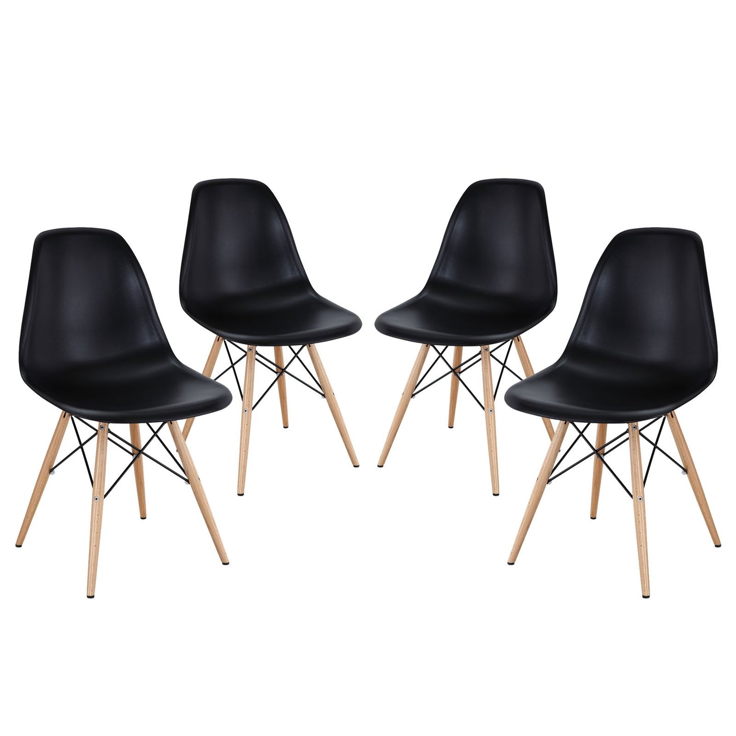 home office desk chairs | CasaFoyer Wood Pyramid Side Chair Set of 4 | Molded Plastic Chairs | Versatile Base Options | Indoor and Outdoor Use | Ideal for Living and Dining Rooms | casafoyer.myshopify.com