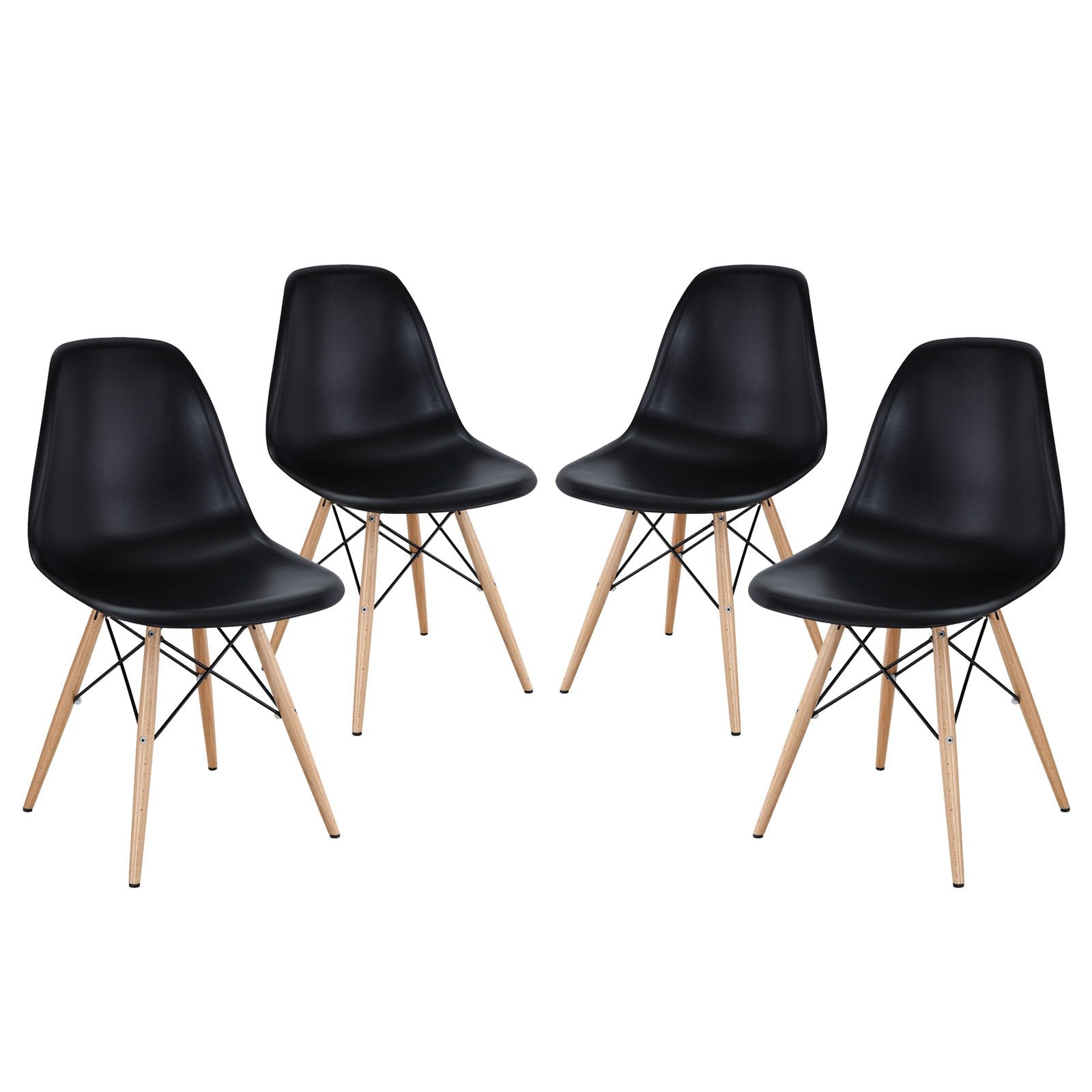 home office desk chairs | CasaFoyer Wood Pyramid Side Chair Set of 4 | Molded Plastic Chairs | Versatile Base Options | Indoor and Outdoor Use | Ideal for Living and Dining Rooms | casafoyer.myshopify.com