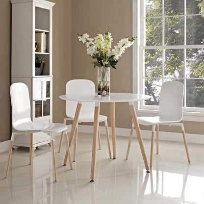 patio dining tables | CasaFoyer Track Circular Dining Table | Minimalist Design | Solid Beechwood Legs | Sleek Veneer Top | Perfect for Modern Dining Spaces | Set Includes One Table | casafoyer.myshopify.com
