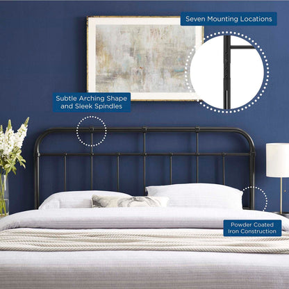 Bed | CasaFoyer Alessia Full Metal Headboard | Contemporary Farmhouse Design | Durable Iron Construction | Height-Adjustable | Compatible with Full Bed Frames | casafoyer.myshopify.com