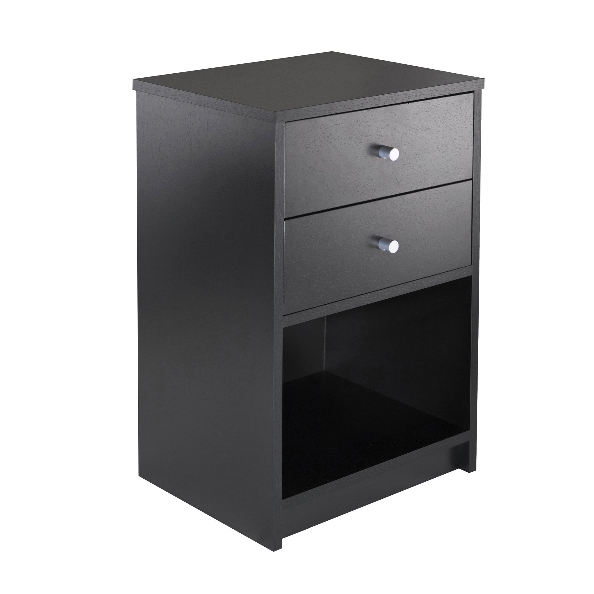 TABLE | Ergode  Wood Ava 2-Drawer Accent Table | Black Finish | Spacious Drawers & Open Shelf | Durable Composite Wood | Modern Satin-Finished Metal Knobs | Perfect for Living Room, Bedroom, or Home Office | Easy Assembly | casafoyer.myshopify.com