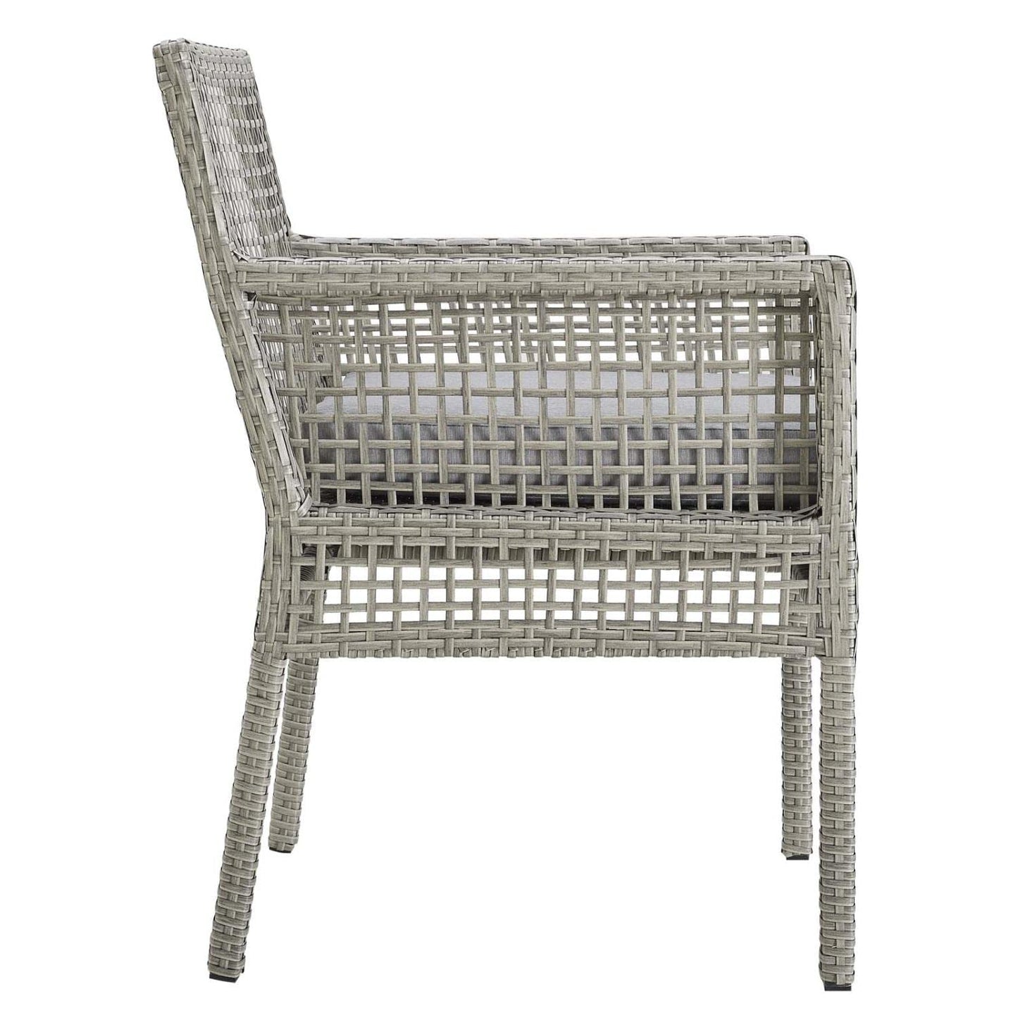 sofas | CasaFoyer Aura Outdoor Patio Collection - 7 Piece Wicker Rattan Set | Gray-on-Gray Weave | Powder-Coated Aluminum Frame | Machine Washable Cushions | Non-Marking Foot Caps | Ideal for Outdoor Gatherings | casafoyer.myshopify.com