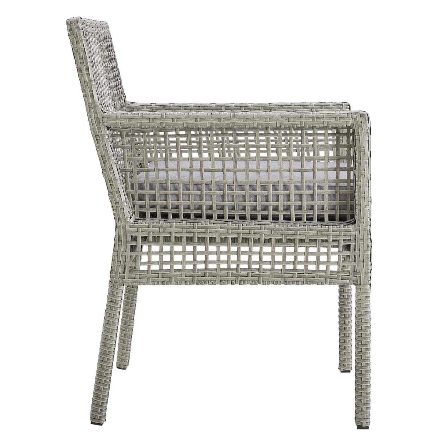 sofas | CasaFoyer Aura Outdoor Patio Collection - 7 Piece Wicker Rattan Set | Gray-on-Gray Weave | Powder-Coated Aluminum Frame | Machine Washable Cushions | Non-Marking Foot Caps | Ideal for Outdoor Gatherings | casafoyer.myshopify.com