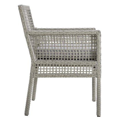 sofas | CasaFoyer Aura Outdoor Patio Collection - 7 Piece Wicker Rattan Set | Gray-on-Gray Weave | Powder-Coated Aluminum Frame | Machine Washable Cushions | Non-Marking Foot Caps | Ideal for Outdoor Gatherings | casafoyer.myshopify.com