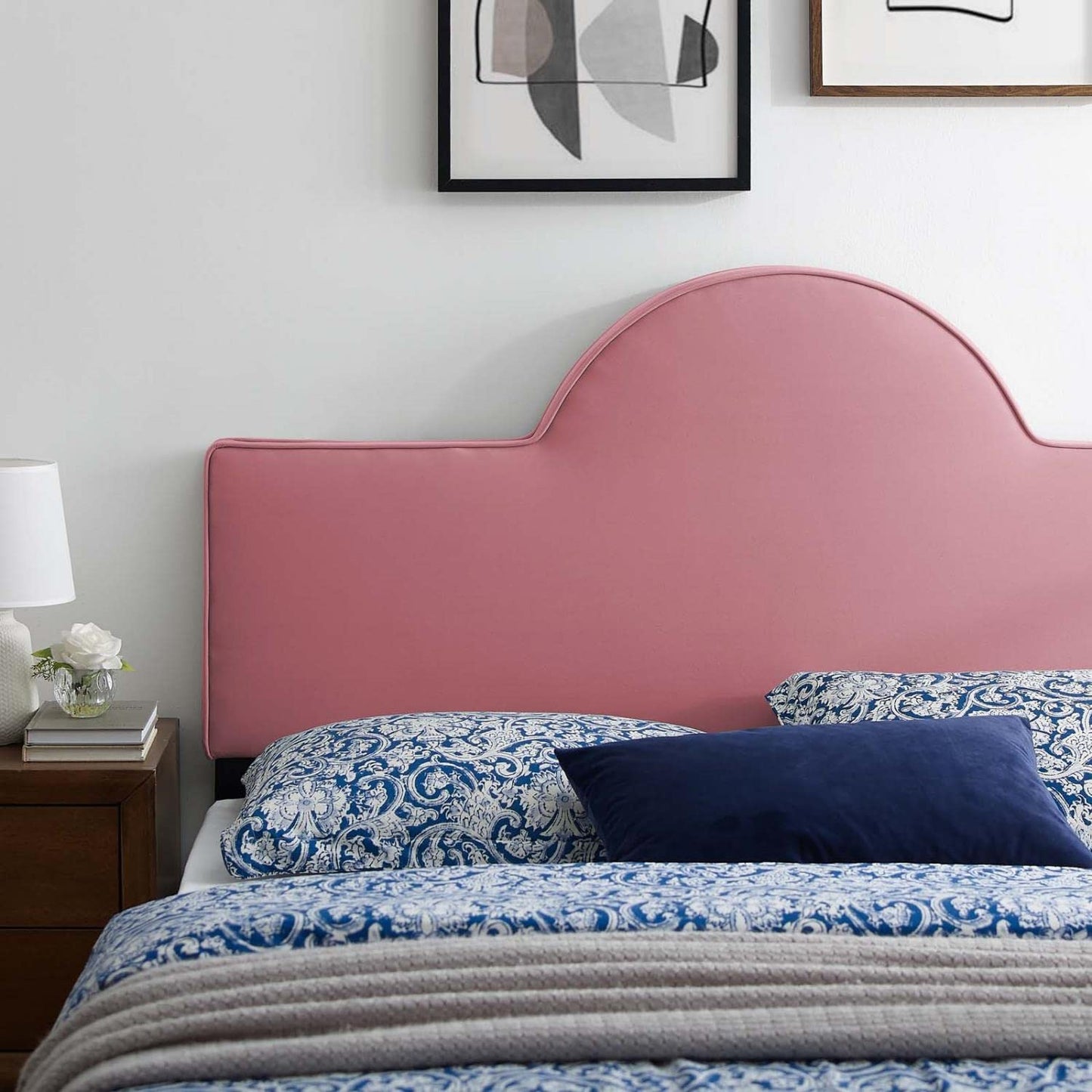Bed | CasaFoyer Dawn Performance Velvet King/California King Headboard | Sunrise-Inspired Design | Stain-Resistant Luxury Upholstery | Plush & Supportive | Adjustable Height | Easy Assembly | casafoyer.myshopify.com