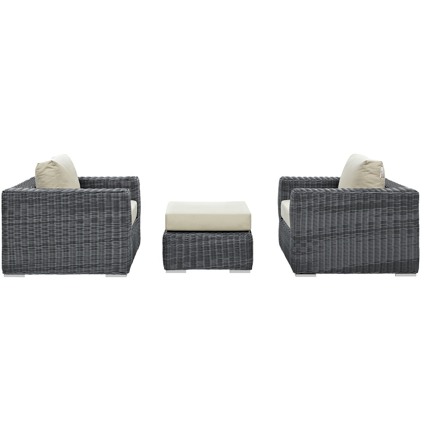kitchen and dining room sets | CasaFoyer Summon Outdoor Patio Sectional Sofa Set | Two-Tone Rattan | Sunbrella Cushions | Aluminum Frame | Includes Ottoman & Armchairs | casafoyer.myshopify.com