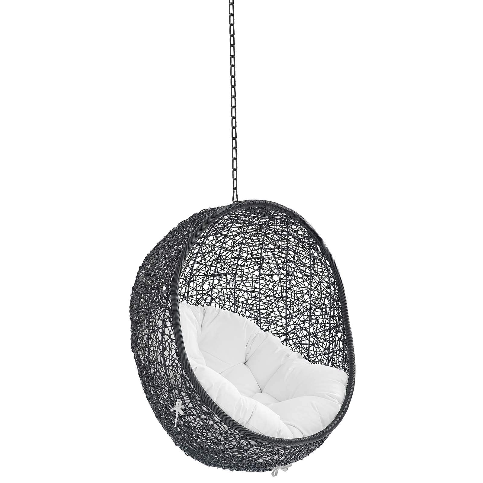 porch swings | Ergode Tranquil Island Escape Swing Chair | Synthetic Rattan Weave | All-Weather Cushion | Powder-Coated Steel Frame | Adjustable Chain | Weather & UV Resistant | Indoor/Outdoor Use | casafoyer.myshopify.com