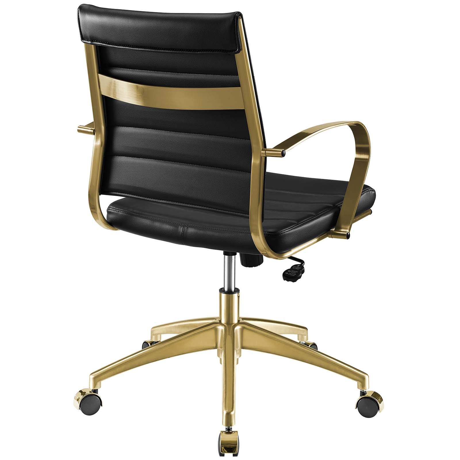 home office desk chairs | CasaFoyer Jive Executive Midback Office Chair | Ultimate Comfort | Ergonomic Lumbar Support | Modern Design | Gold Stainless Steel Base | casafoyer.myshopify.com