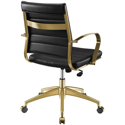 home office desk chairs | CasaFoyer Jive Executive Midback Office Chair | Ultimate Comfort | Ergonomic Lumbar Support | Modern Design | Gold Stainless Steel Base | casafoyer.myshopify.com