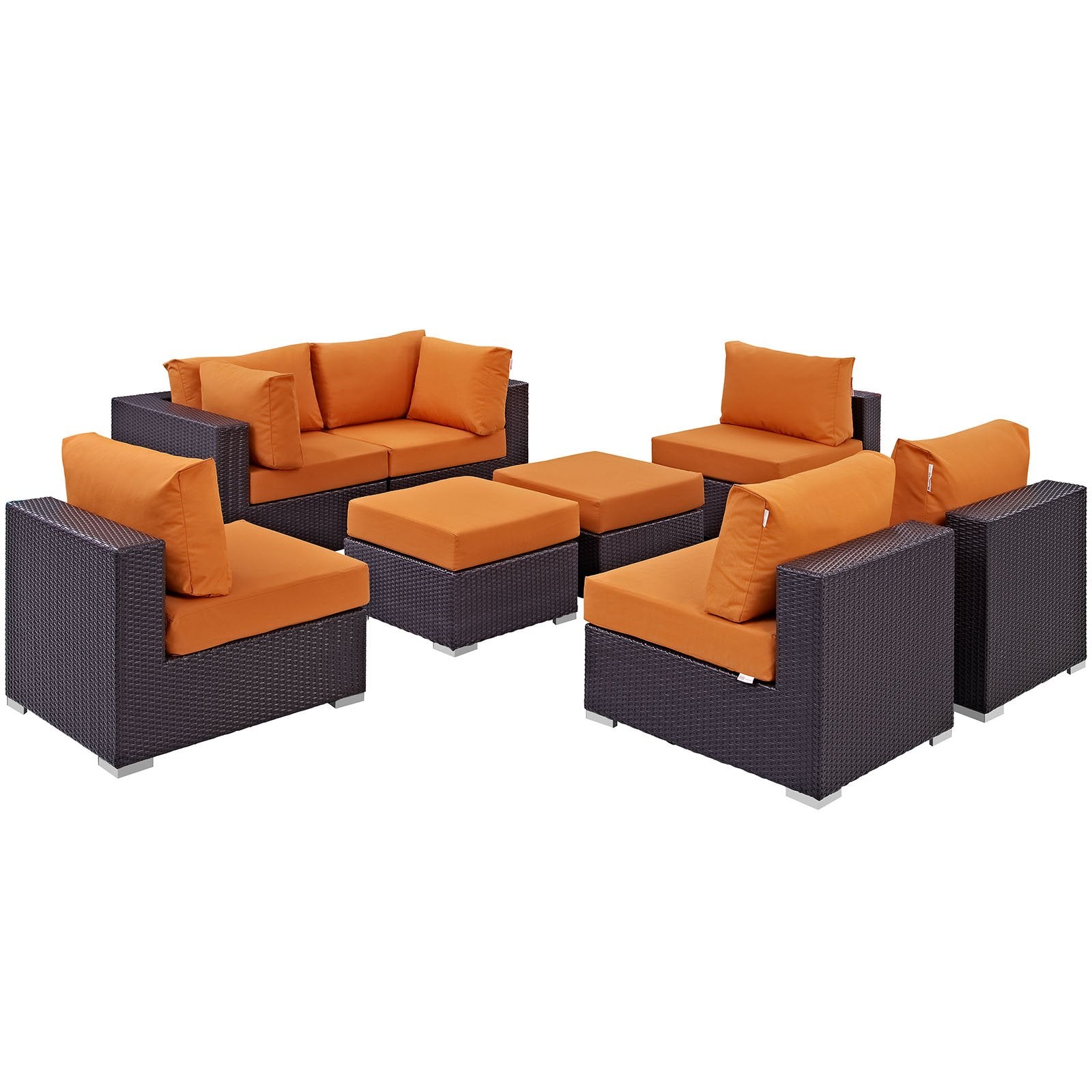 kitchen and dining room sets | CasaFoyer Convene Outdoor Sectional Set | Durable Rattan & Aluminum Frame | Weather-Resistant Cushions | 8 Piece Patio Sofa Set | casafoyer.myshopify.com