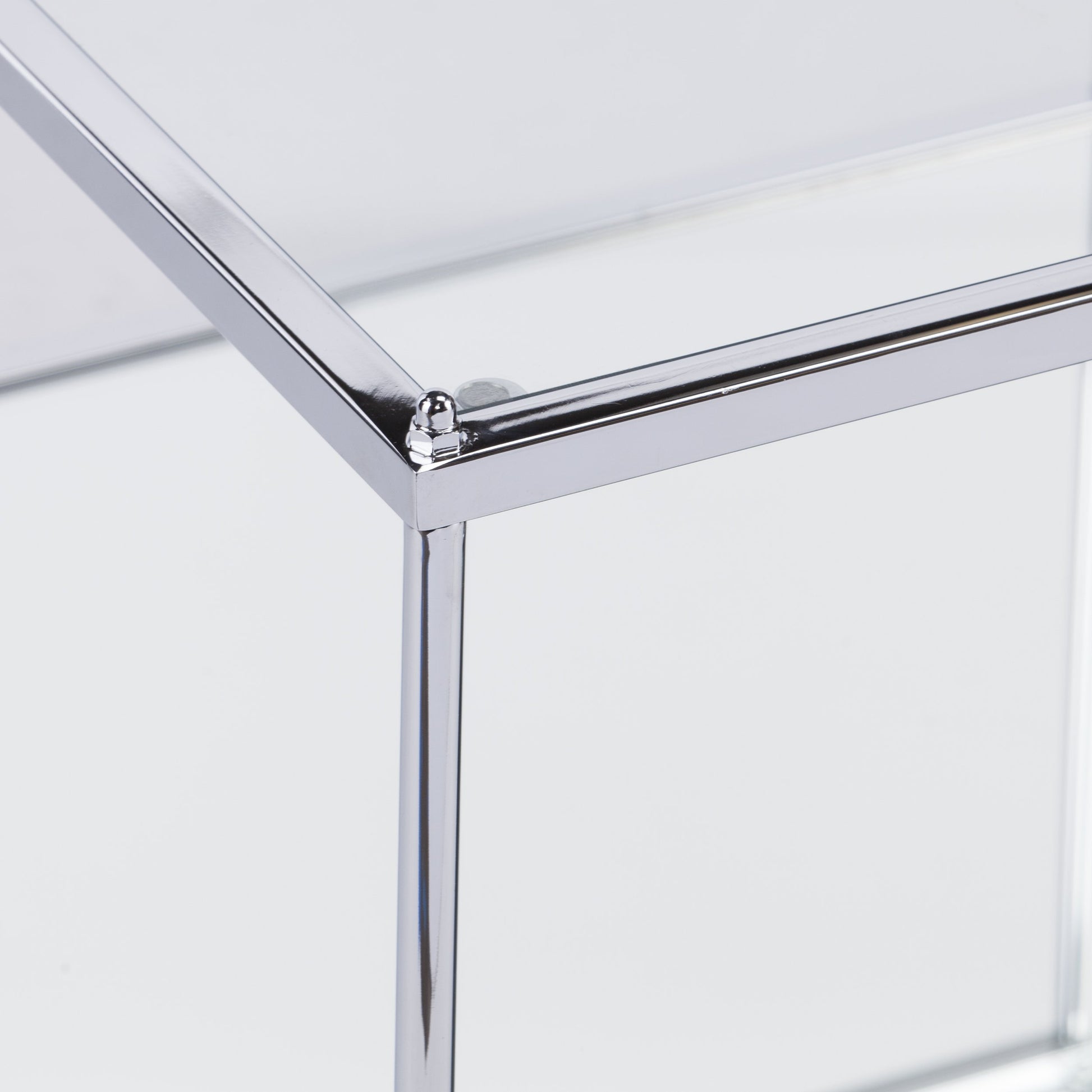 TABLE | Luxurious Sanctuary | Chic Cocktail Table with Chrome, Mirrored Surfaces & Glass Top - Grandeur Manifested. Hollywood Glamour for Living Room, Den, or Open Concept Space. | casafoyer.myshopify.com